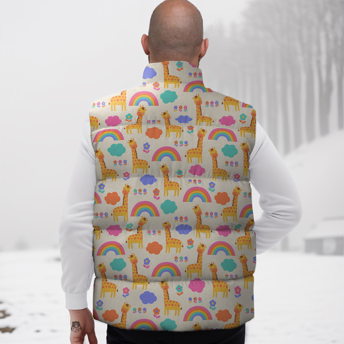 Baby Giraffe Cute Print Pattern Down Vest