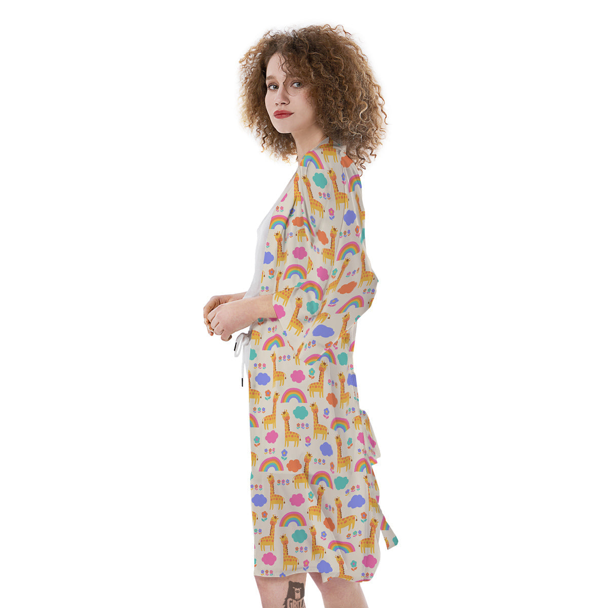 Baby Giraffe Cute Print Pattern Kimono-grizzshop