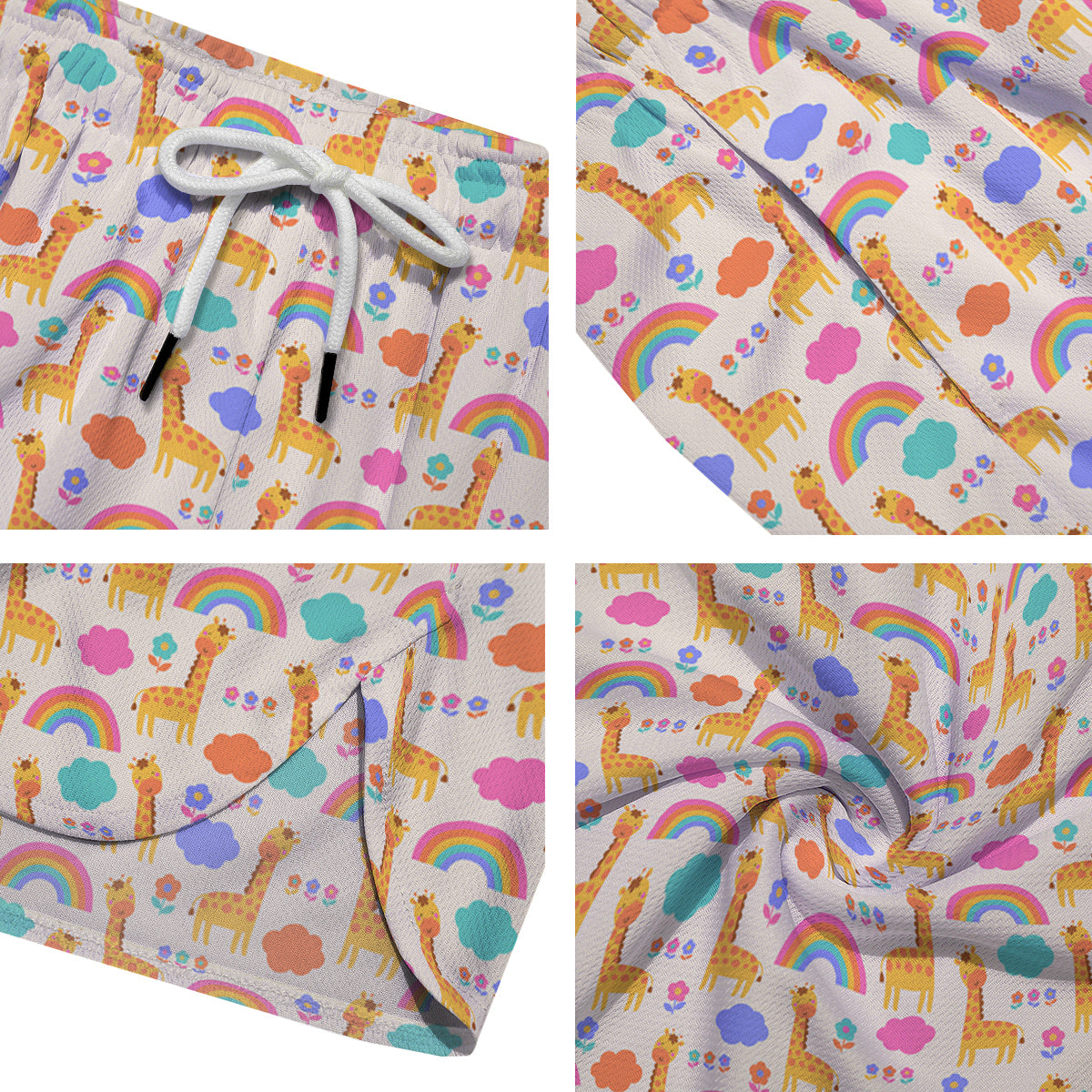 Baby Giraffe Cute Print Pattern Men's Running Shorts-grizzshop