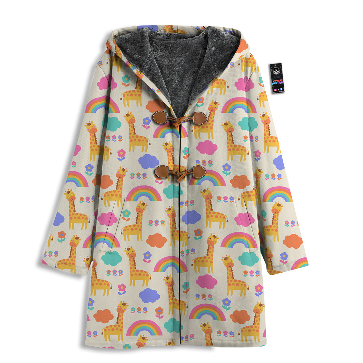Baby Giraffe Cute Print Pattern Men's Windbreaker Jacket-grizzshop