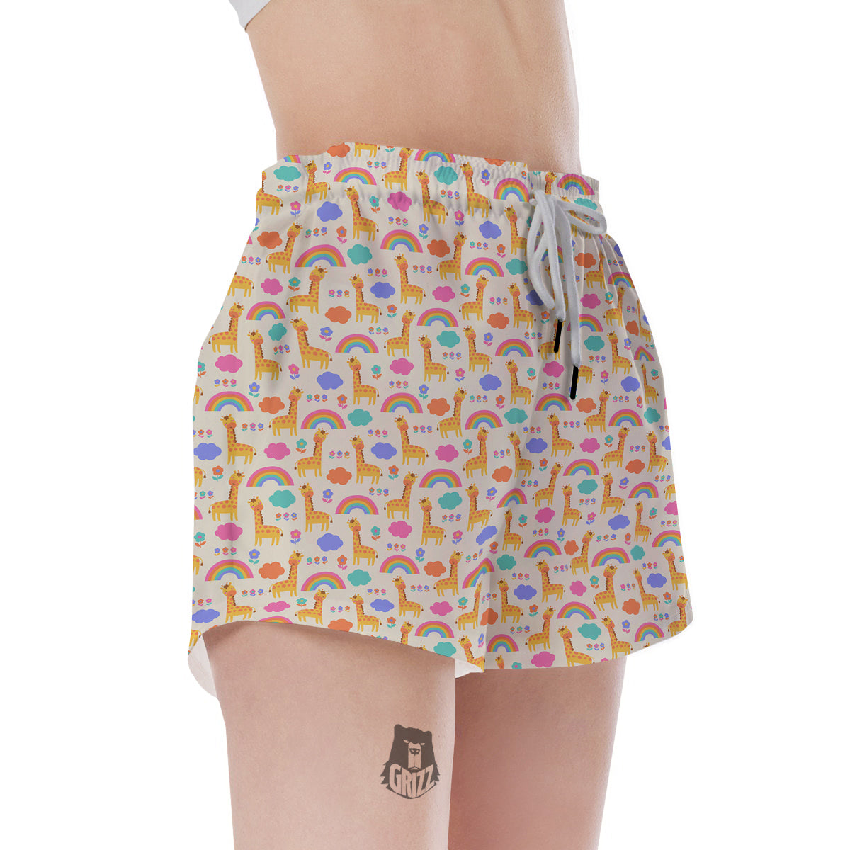 Baby Giraffe Cute Print Pattern Women's Shorts-grizzshop