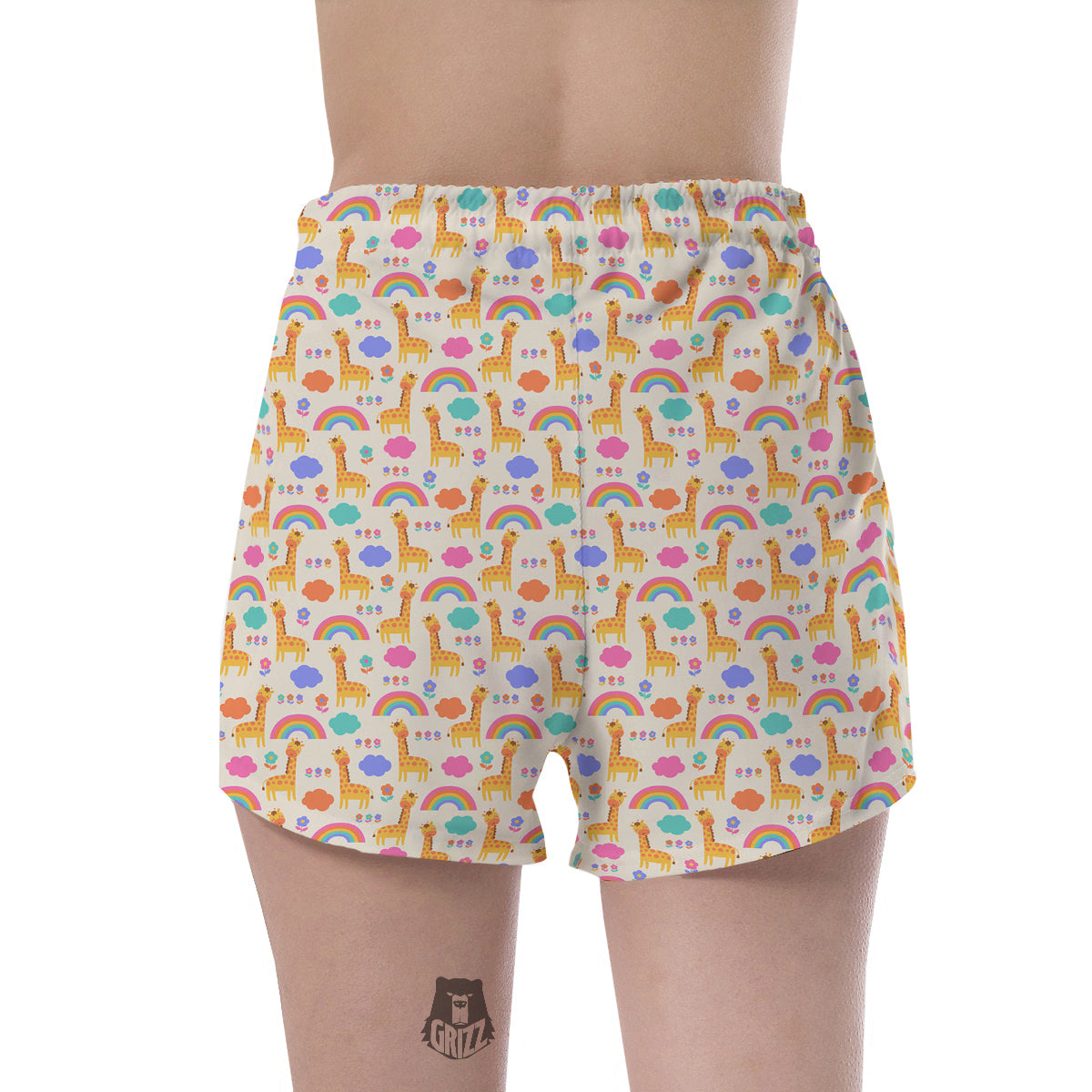 Baby Giraffe Cute Print Pattern Women's Shorts-grizzshop
