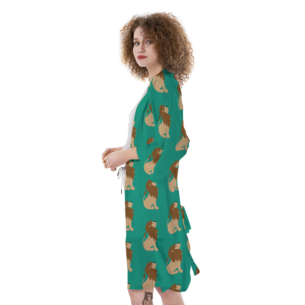 Baby Lion Print Pattern Kimono-grizzshop