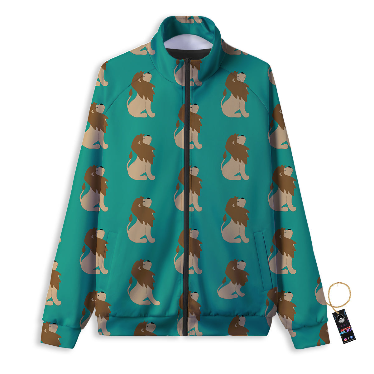 Baby Lion Print Pattern Track Jacket-grizzshop