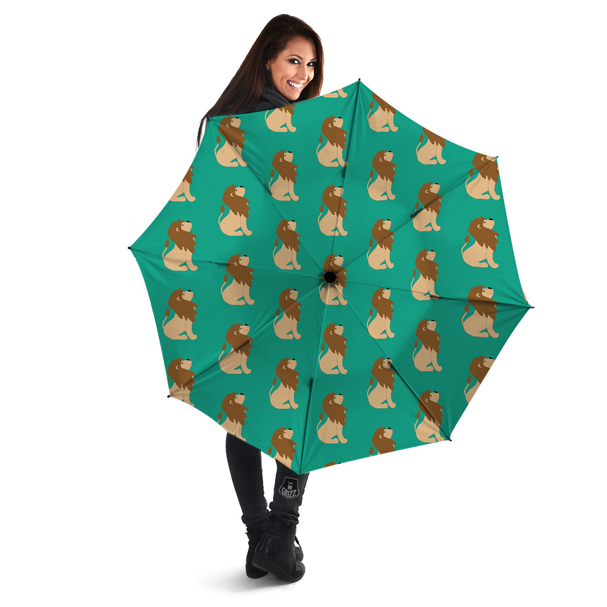 Baby Lion Print Pattern Umbrella-grizzshop