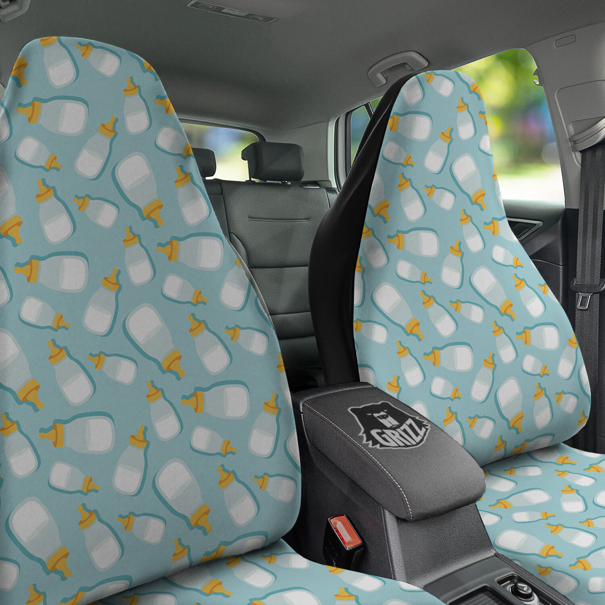 Baby Mike And Bottles Print Pattern Car Seat Covers-grizzshop