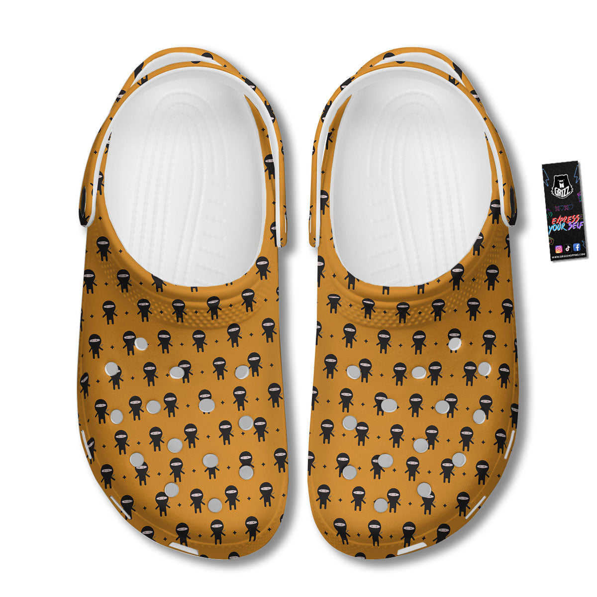 Baby Ninja Print Pattern Clog-grizzshop