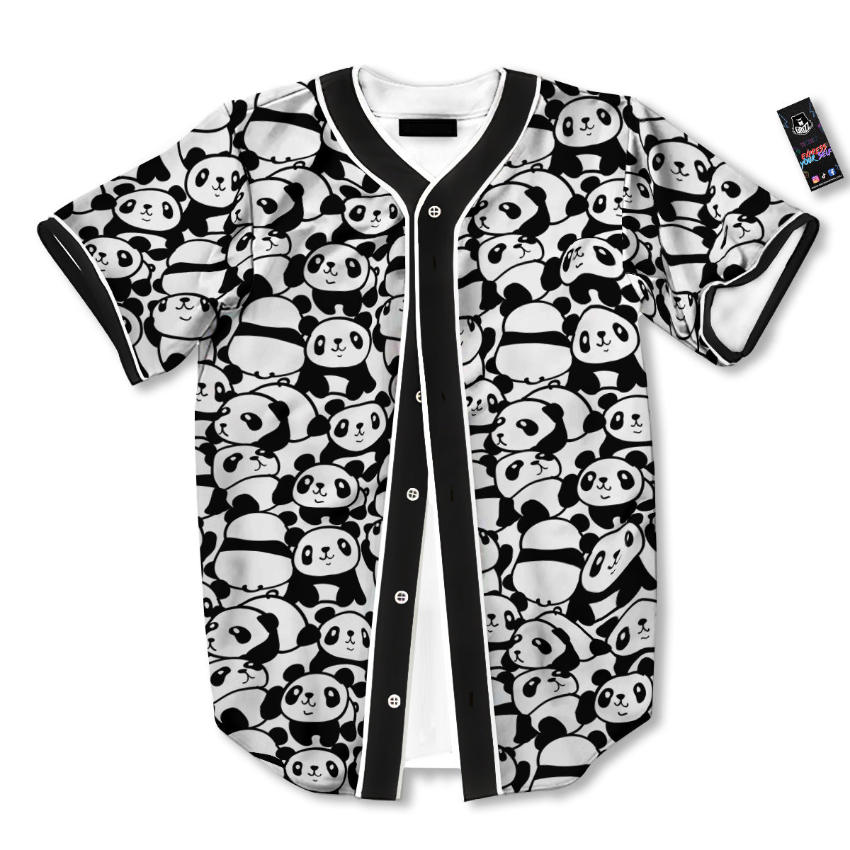 Baby Panda Cute Print Pattern Baseball Jersey-grizzshop