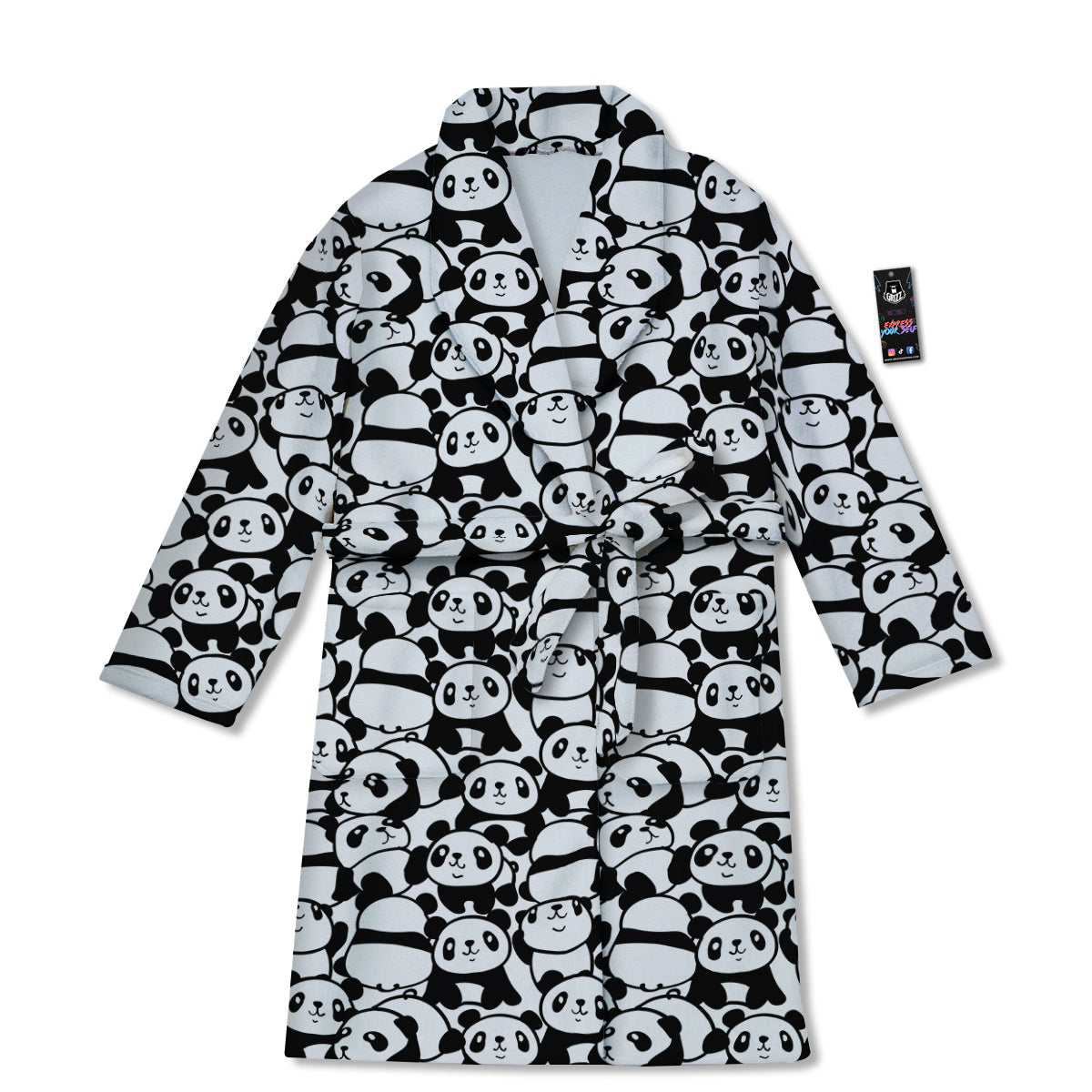 Baby Panda Cute Print Pattern Bathrobe-grizzshop