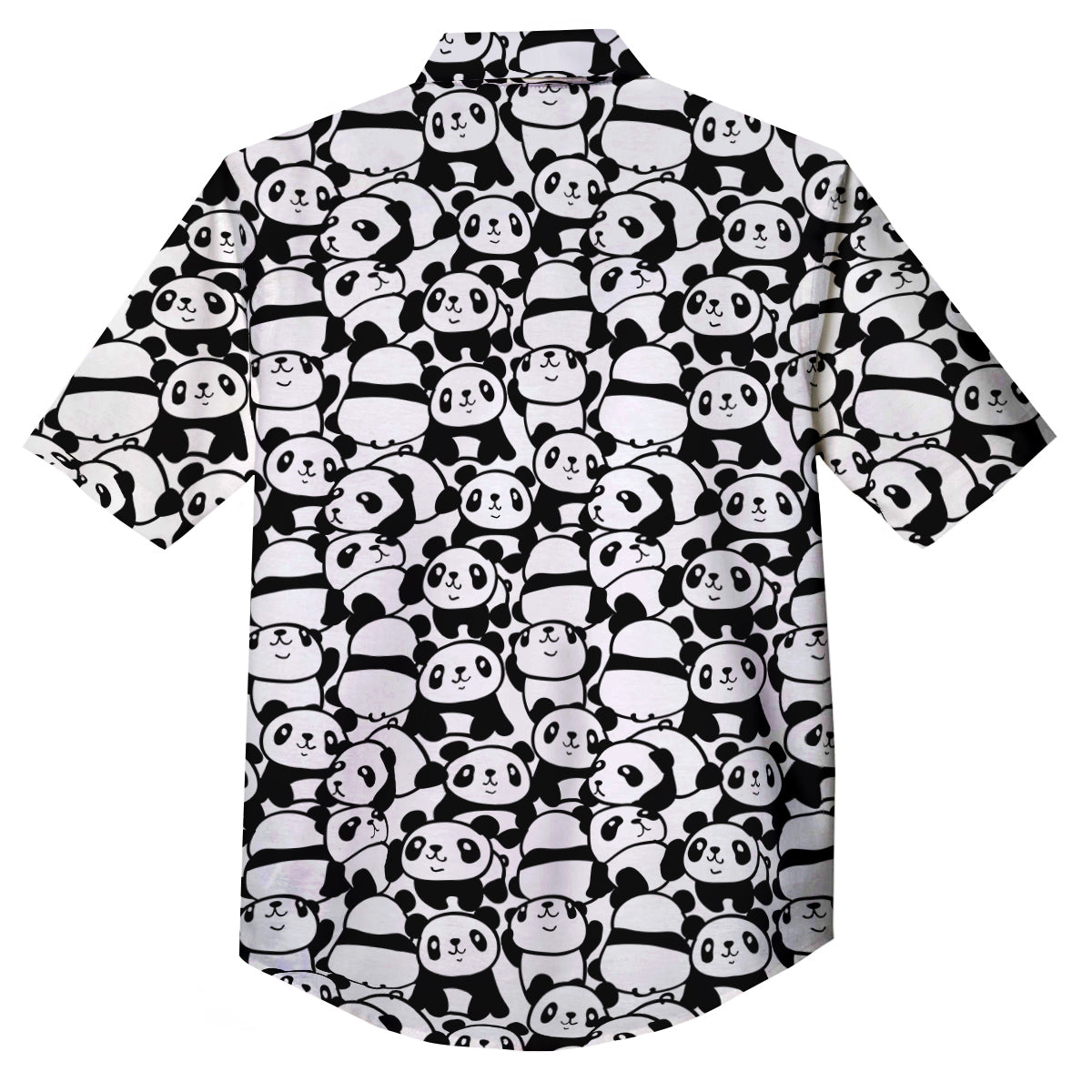 Baby Panda Cute Print Pattern Button Up Shirt-grizzshop