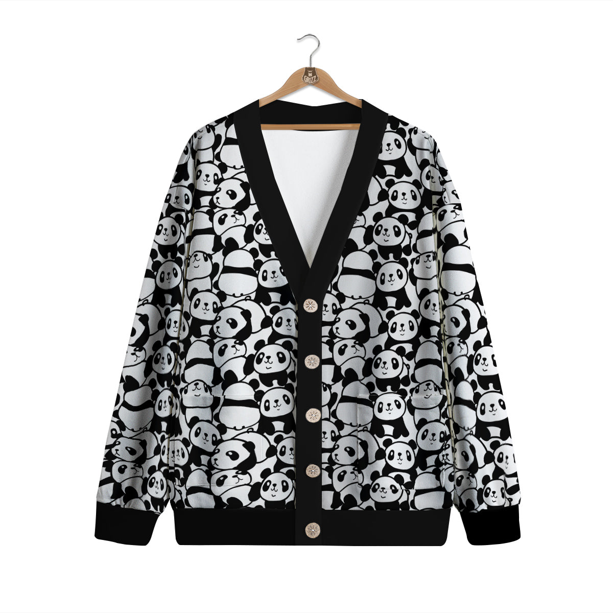 Baby Panda Cute Print Pattern Cardigan-grizzshop
