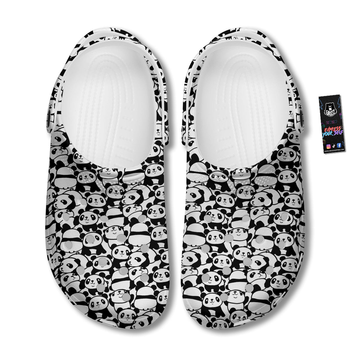 Baby Panda Cute Print Pattern Clog-grizzshop