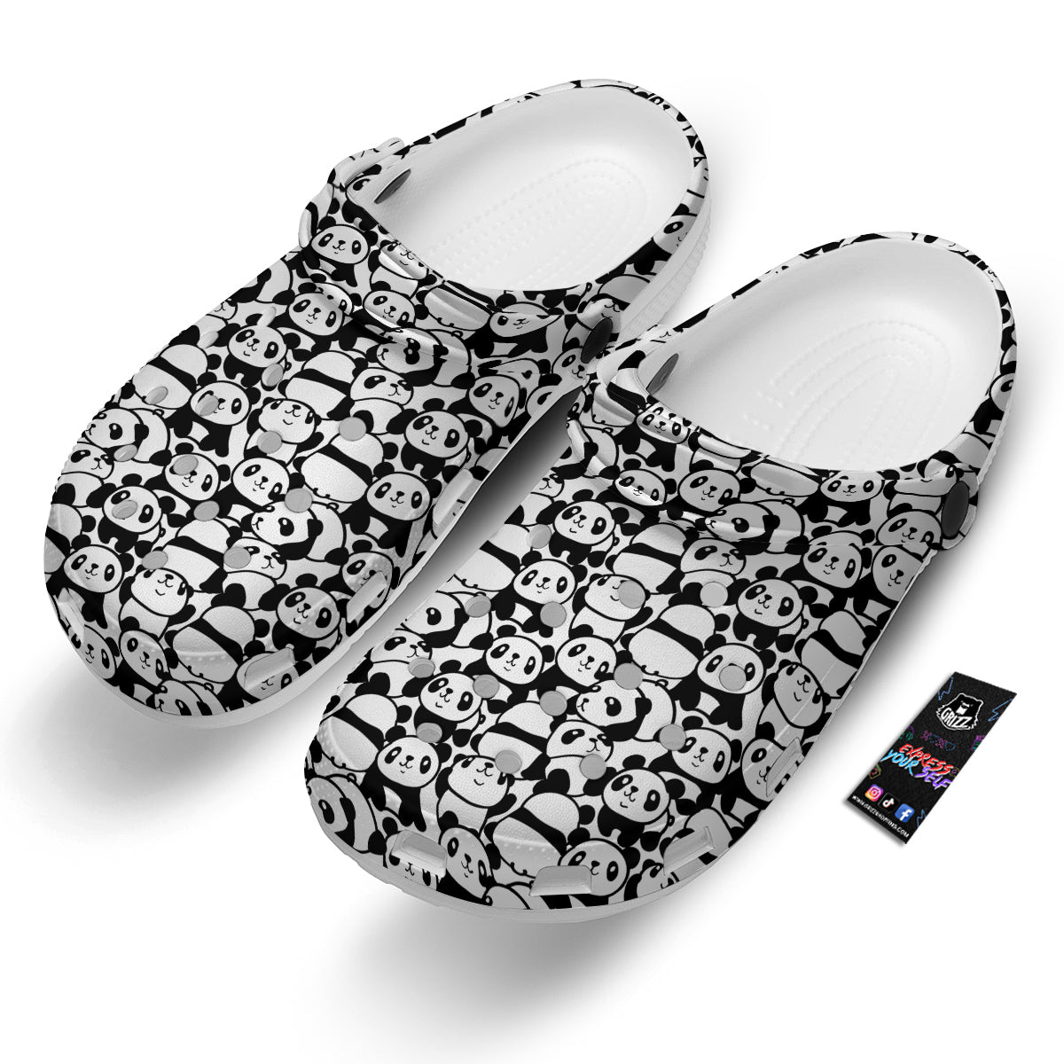 Baby Panda Cute Print Pattern Clog-grizzshop