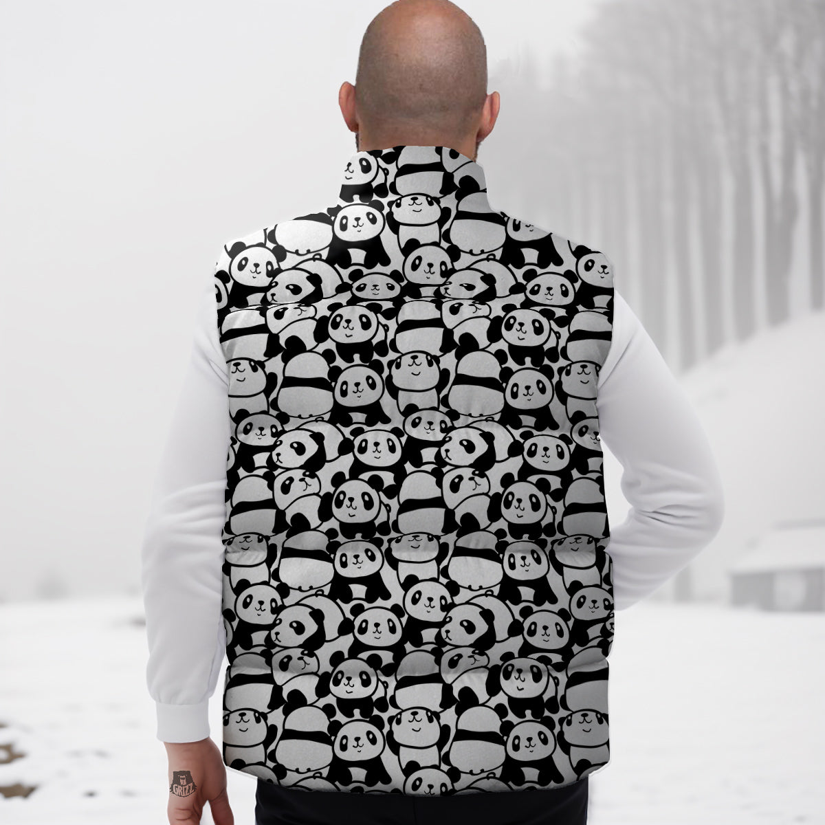 Baby Panda Cute Print Pattern Down Vest