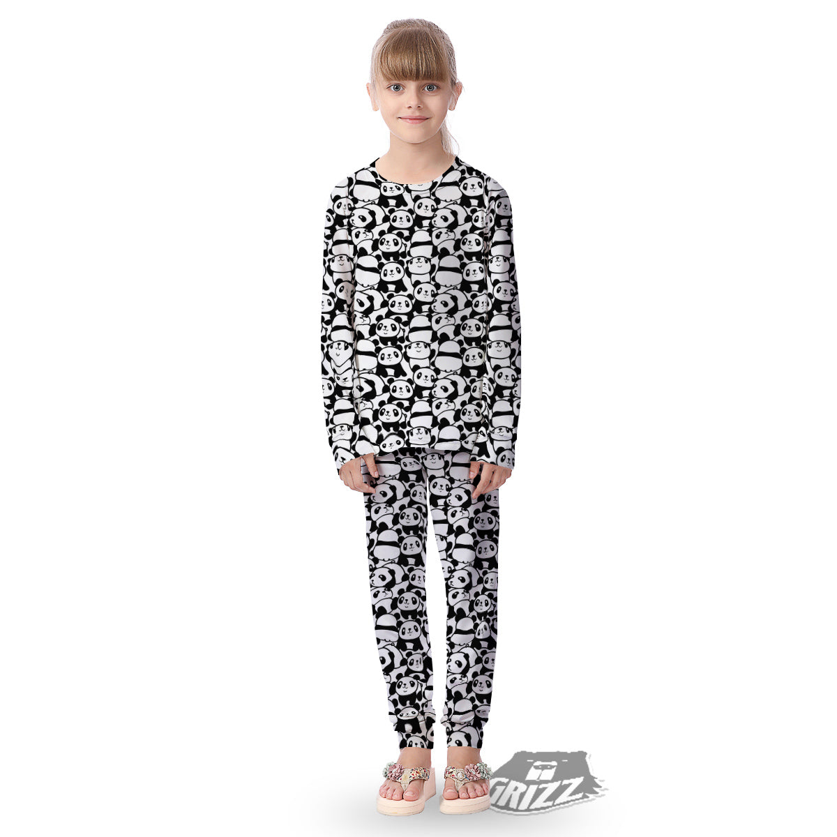 Baby Panda Cute Print Pattern Kid's Pajamas-grizzshop