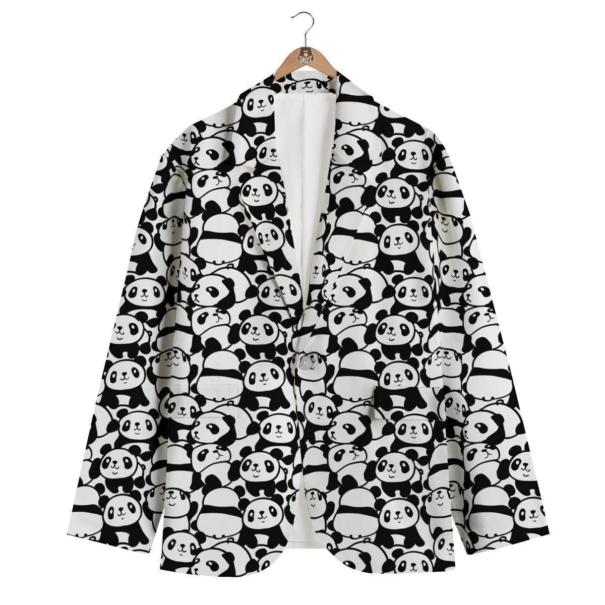 Baby Panda Cute Print Pattern Men's Blazer-grizzshop