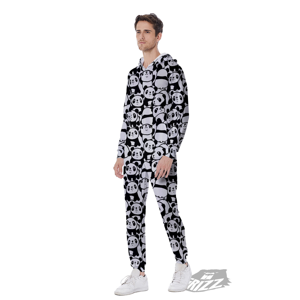 Baby Panda Cute Print Pattern Men's Jumpsuit-grizzshop