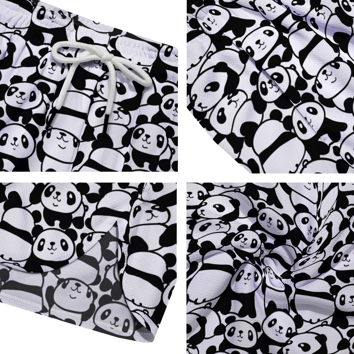 Baby Panda Cute Print Pattern Men's Running Shorts-grizzshop