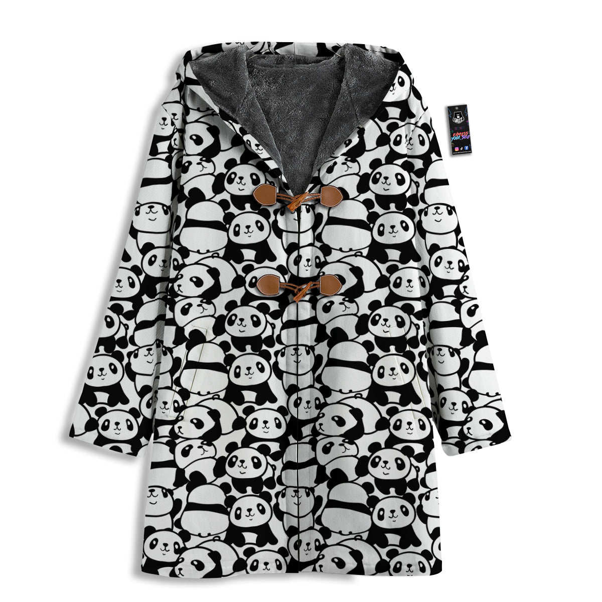 Baby Panda Cute Print Pattern Men's Windbreaker Jacket-grizzshop