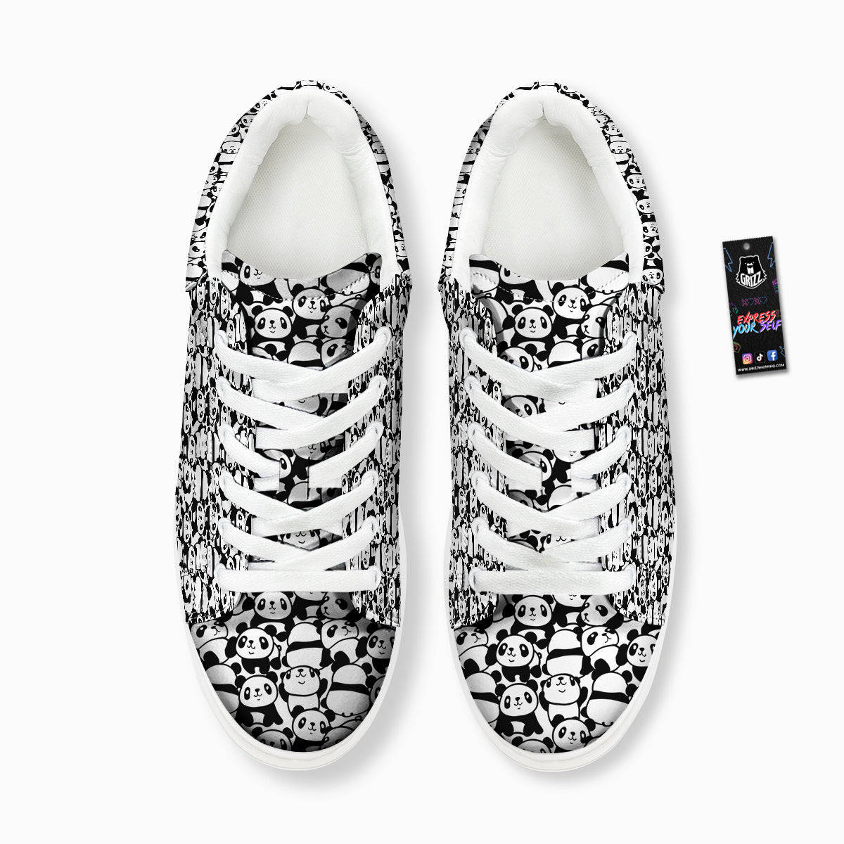 Baby Panda Cute Print Pattern Platform Shoes-grizzshop