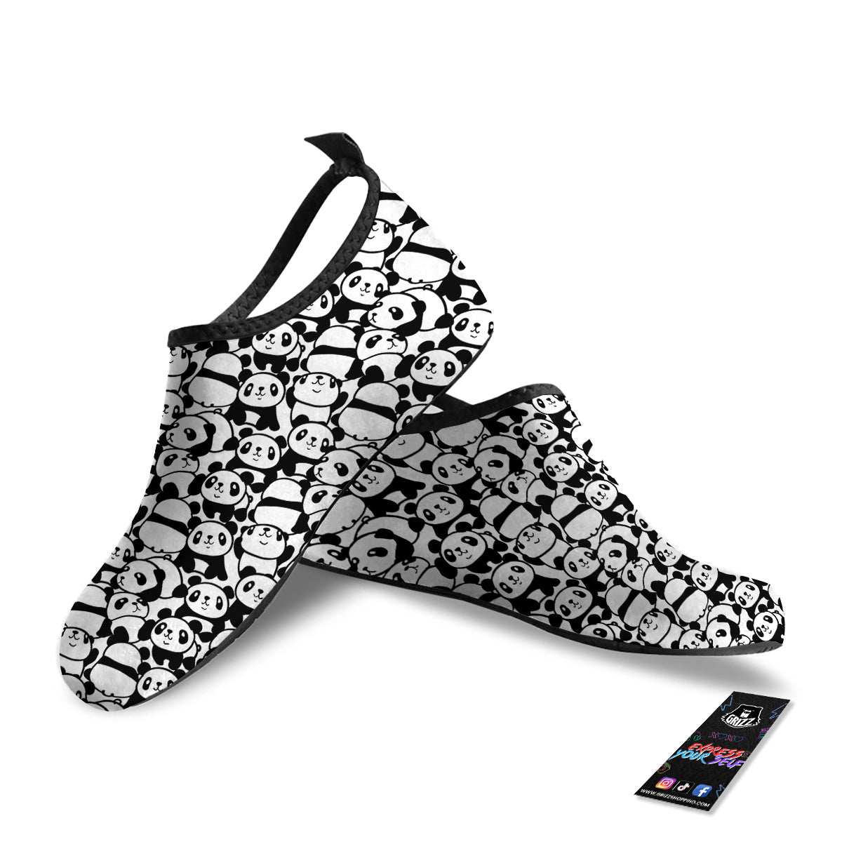 Baby Panda Cute Print Pattern Water Shoes-grizzshop