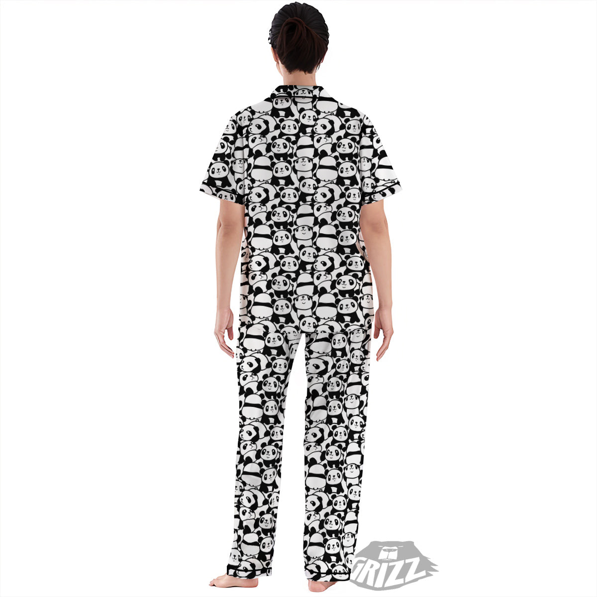 Baby Panda Cute Print Pattern Women's Pajamas Set-grizzshop