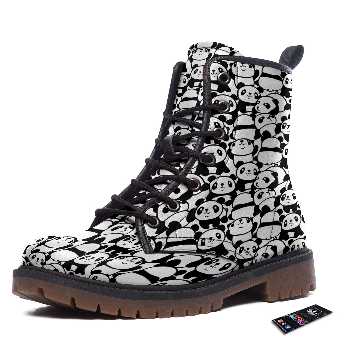 Baby Panda Cute Print Pattern Work Boots-grizzshop