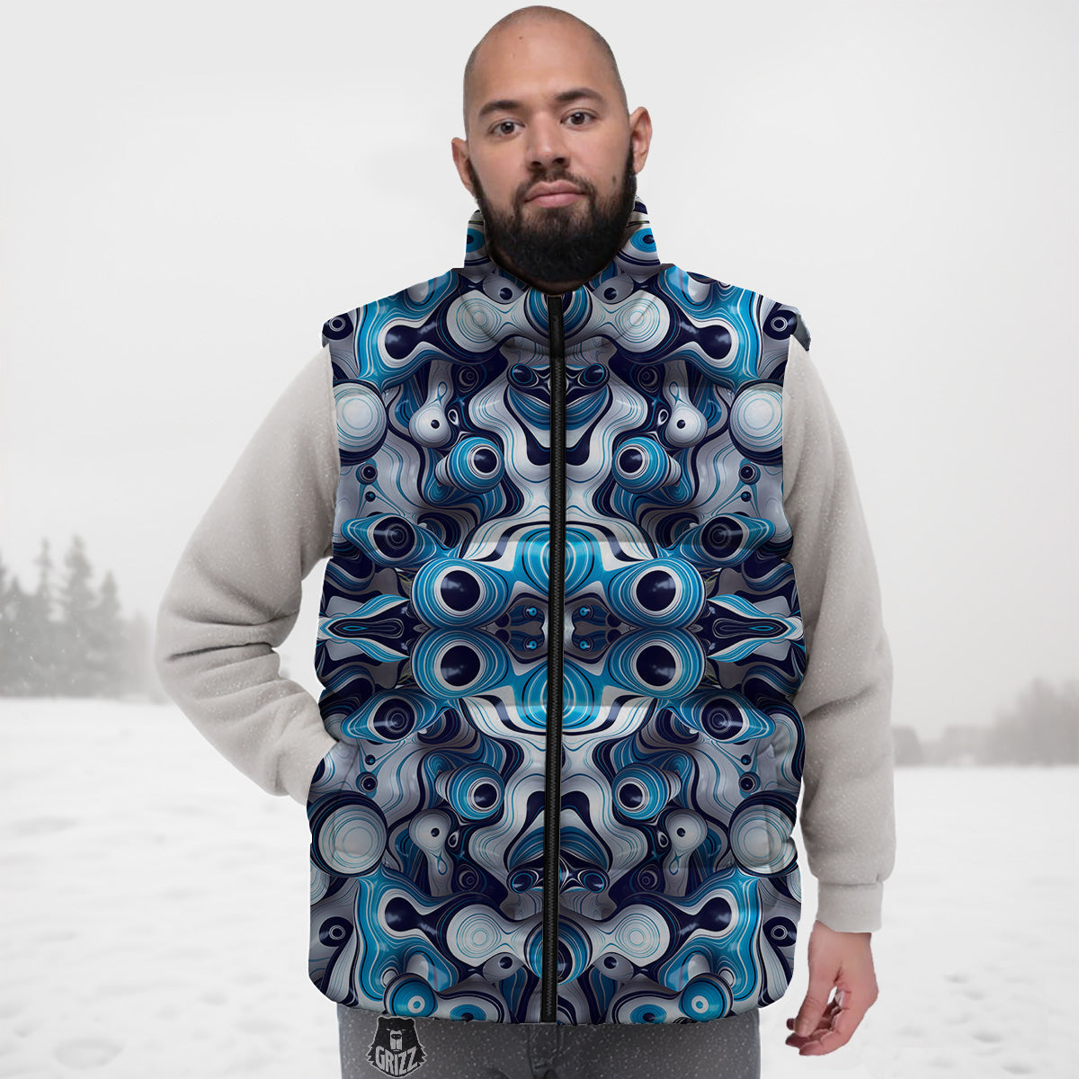 Baby Panda Pattern Print Down Vest