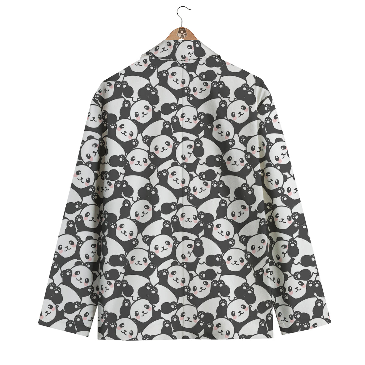 Baby Panda Pattern Print Men's Blazer-grizzshop