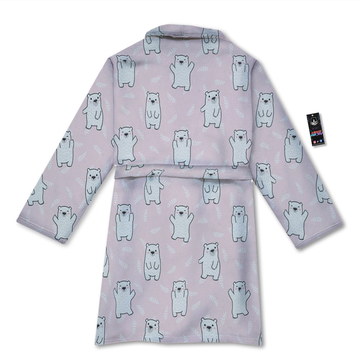 Baby Polar Bear White Print Pattern Bathrobe-grizzshop