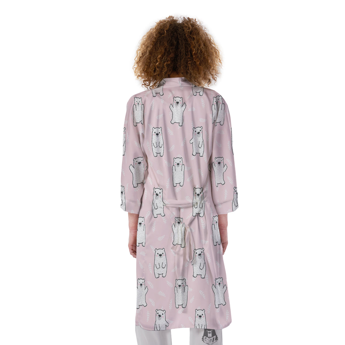 Baby Polar Bear White Print Pattern Kimono-grizzshop