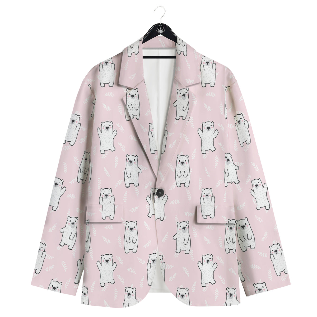 Baby Polar Bear White Print Pattern Men's Sport Coat-grizzshop