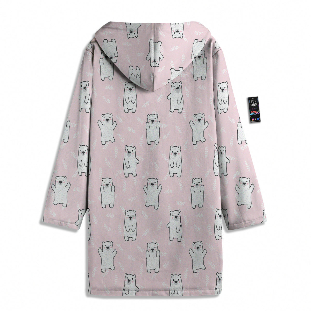 Baby Polar Bear White Print Pattern Men's Windbreaker Jacket-grizzshop