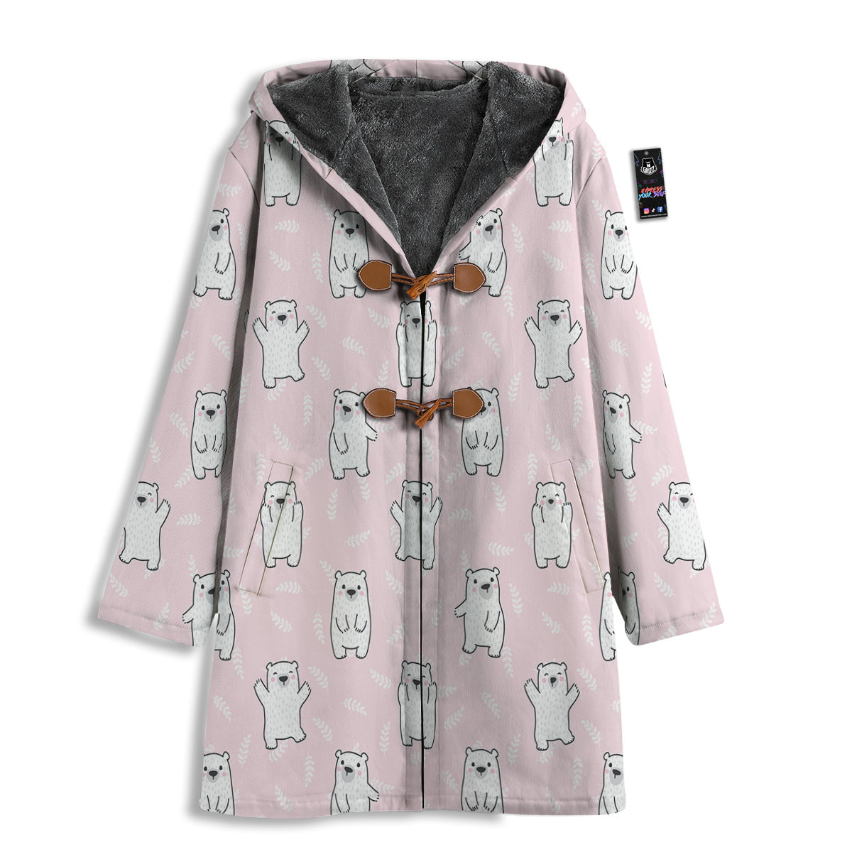 Baby Polar Bear White Print Pattern Men's Windbreaker Jacket-grizzshop
