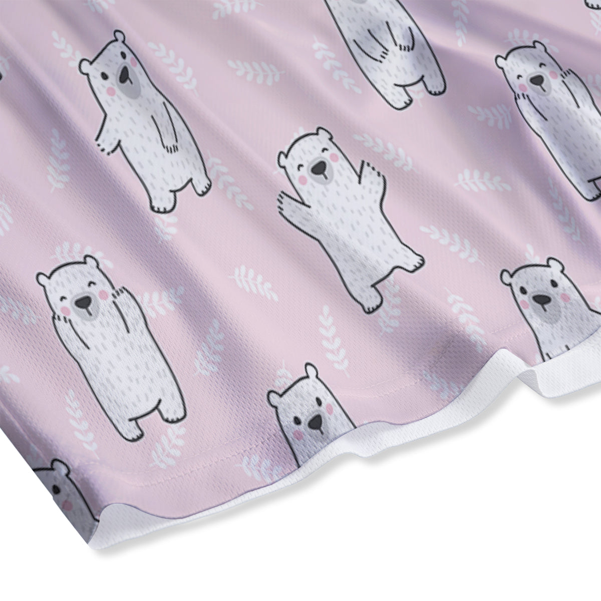 Baby Polar Bear White Print Pattern Mesh Shorts