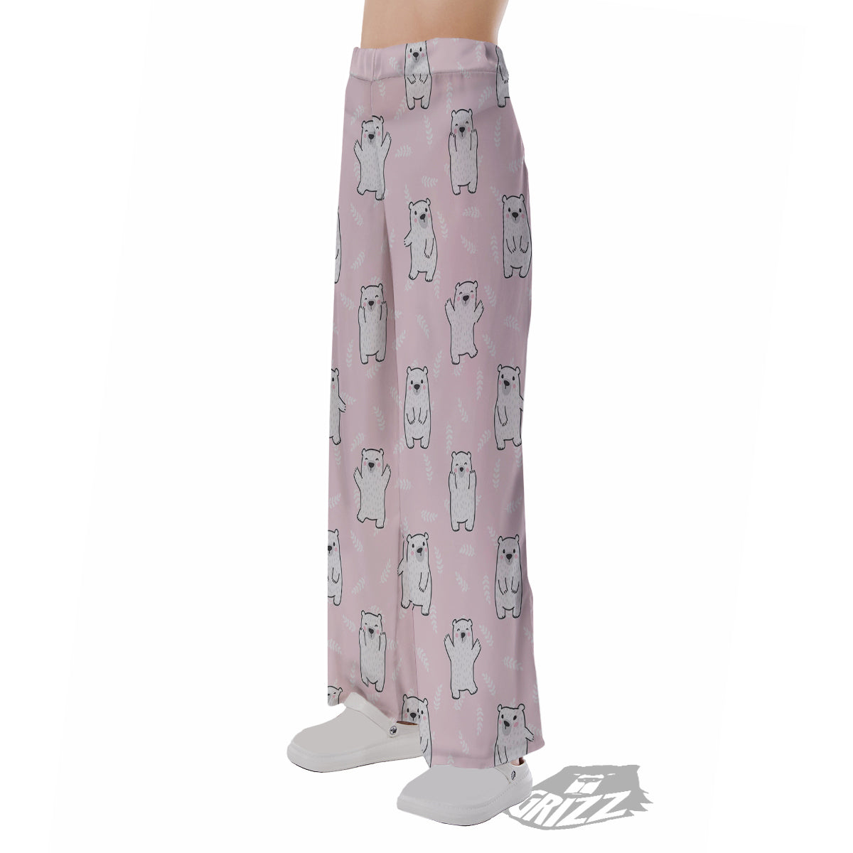 Baby Polar Bear White Print Pattern Pajama Pants-grizzshop