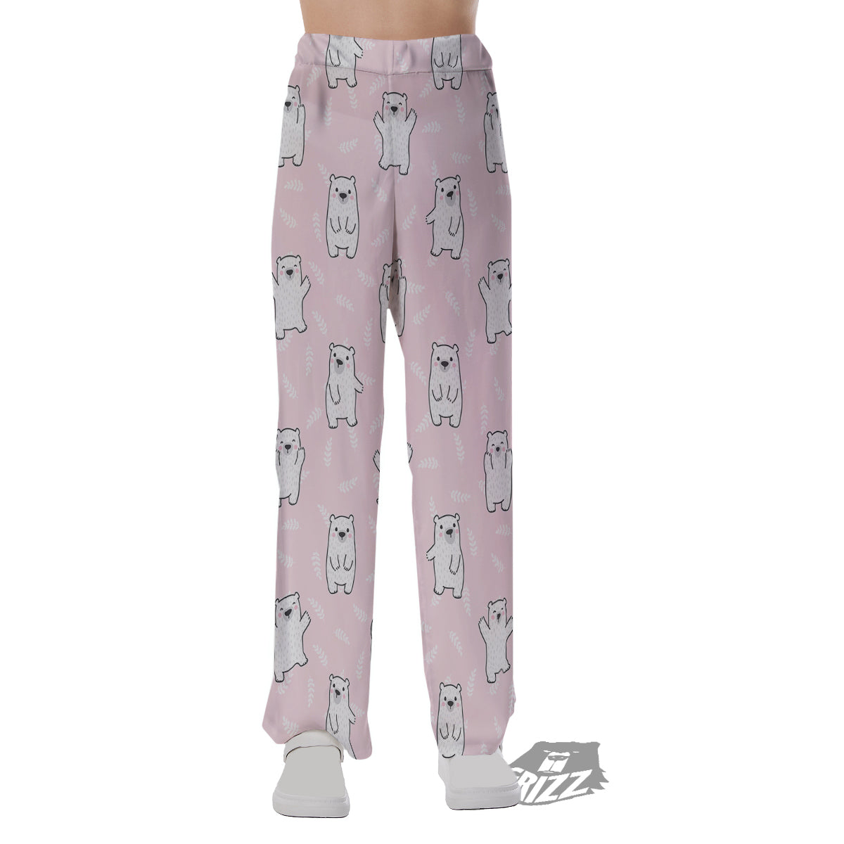 Baby Polar Bear White Print Pattern Pajama Pants-grizzshop