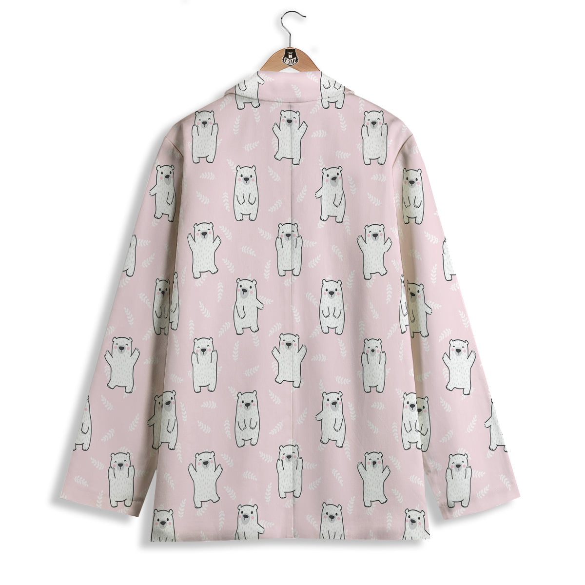 Baby Polar Bear White Print Pattern Women's Blazer-grizzshop