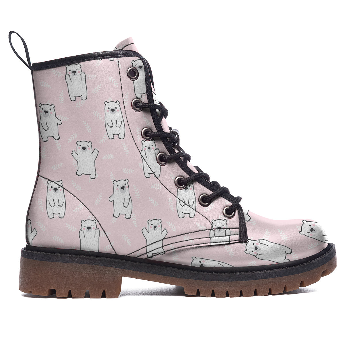 Baby Polar Bear White Print Pattern Work Boots-grizzshop