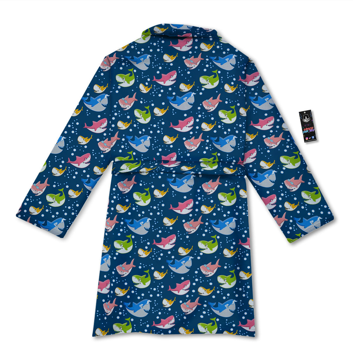 Baby Sharks Colorful Print Pattern Bathrobe-grizzshop