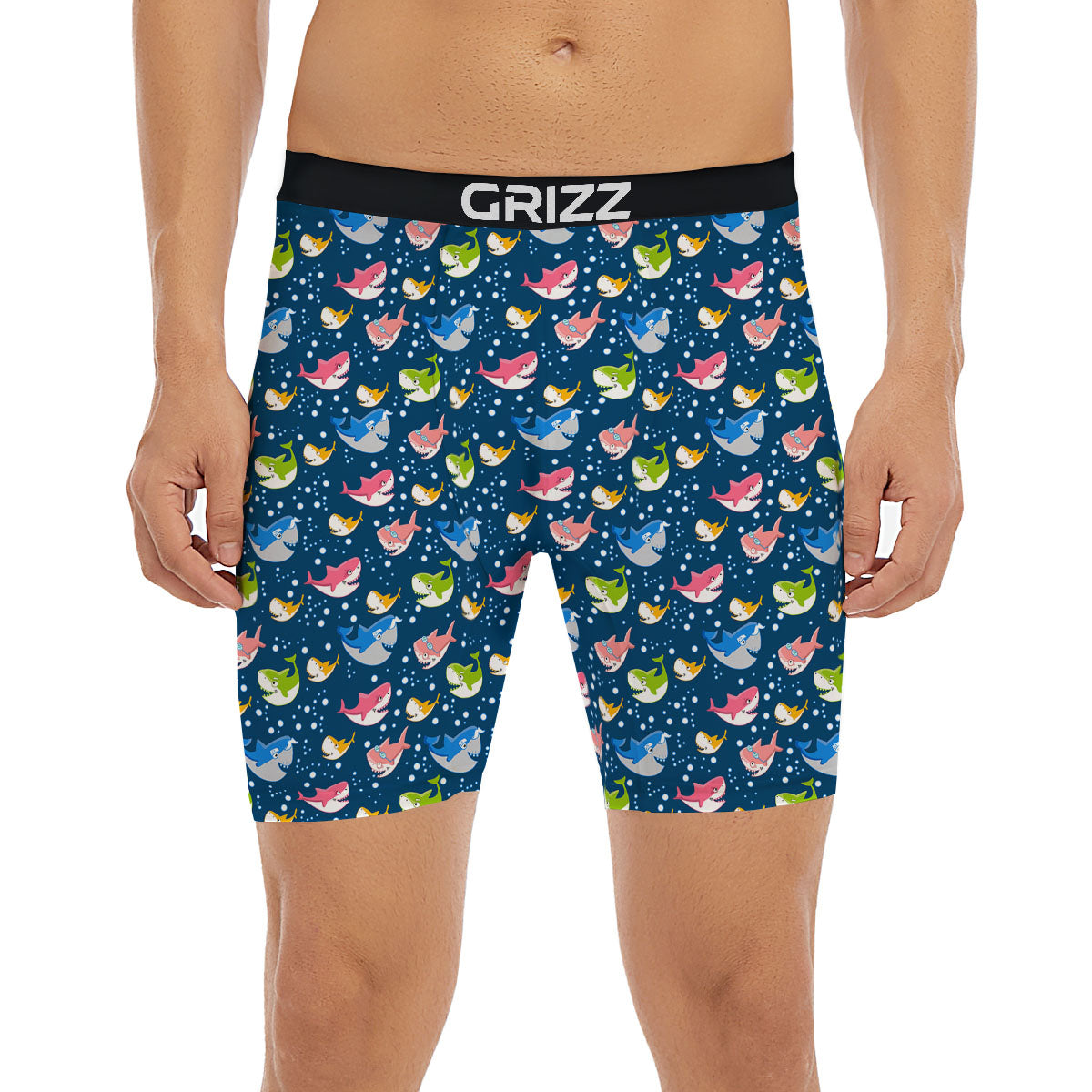 Baby Sharks Colorful Print Pattern Boxer Briefs-grizzshop