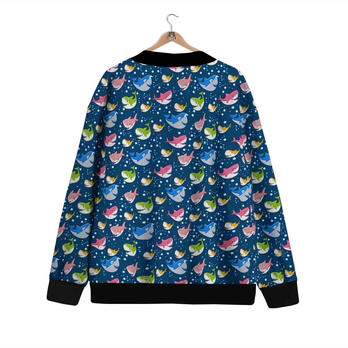 Baby Sharks Colorful Print Pattern Cardigan-grizzshop
