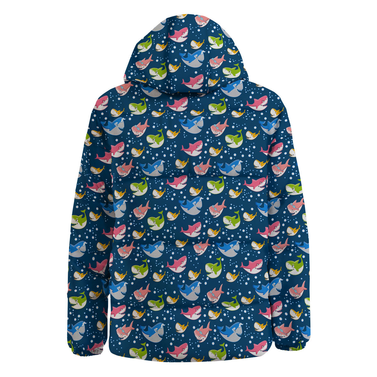 Baby Sharks Colorful Print Pattern Down Jacket-grizzshop