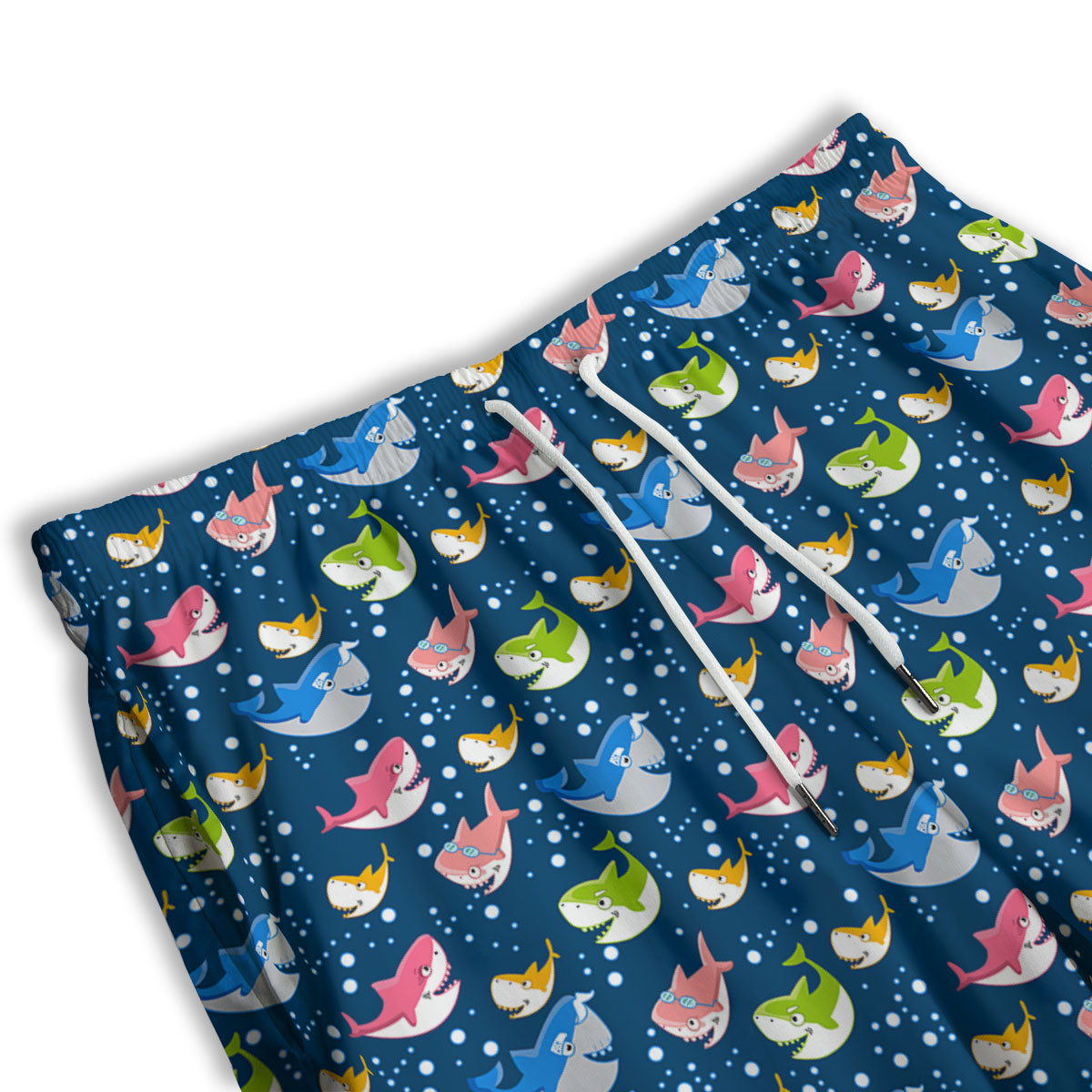 Baby Sharks Colorful Print Pattern Men's Athletic Shorts