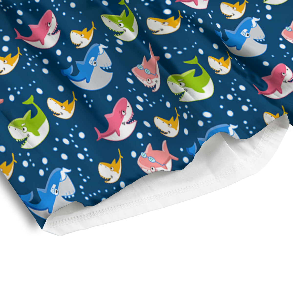 Baby Sharks Colorful Print Pattern Men's Athletic Shorts