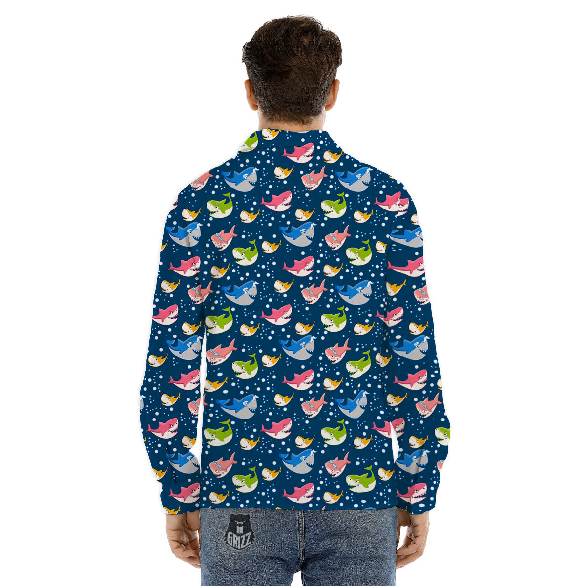Baby Sharks Colorful Print Pattern Men's Dress Shirts-grizzshop