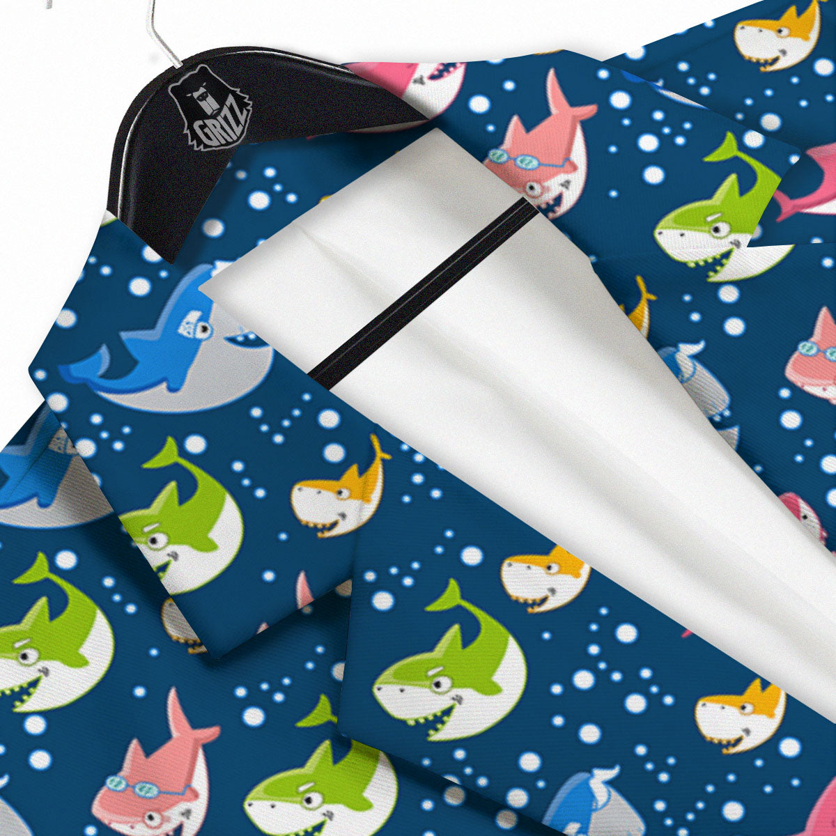 Baby Sharks Colorful Print Pattern Men's Sport Coat-grizzshop