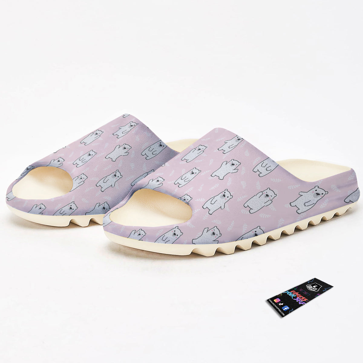 Baby Polar Bear White Print Pattern Sandals-grizzshop