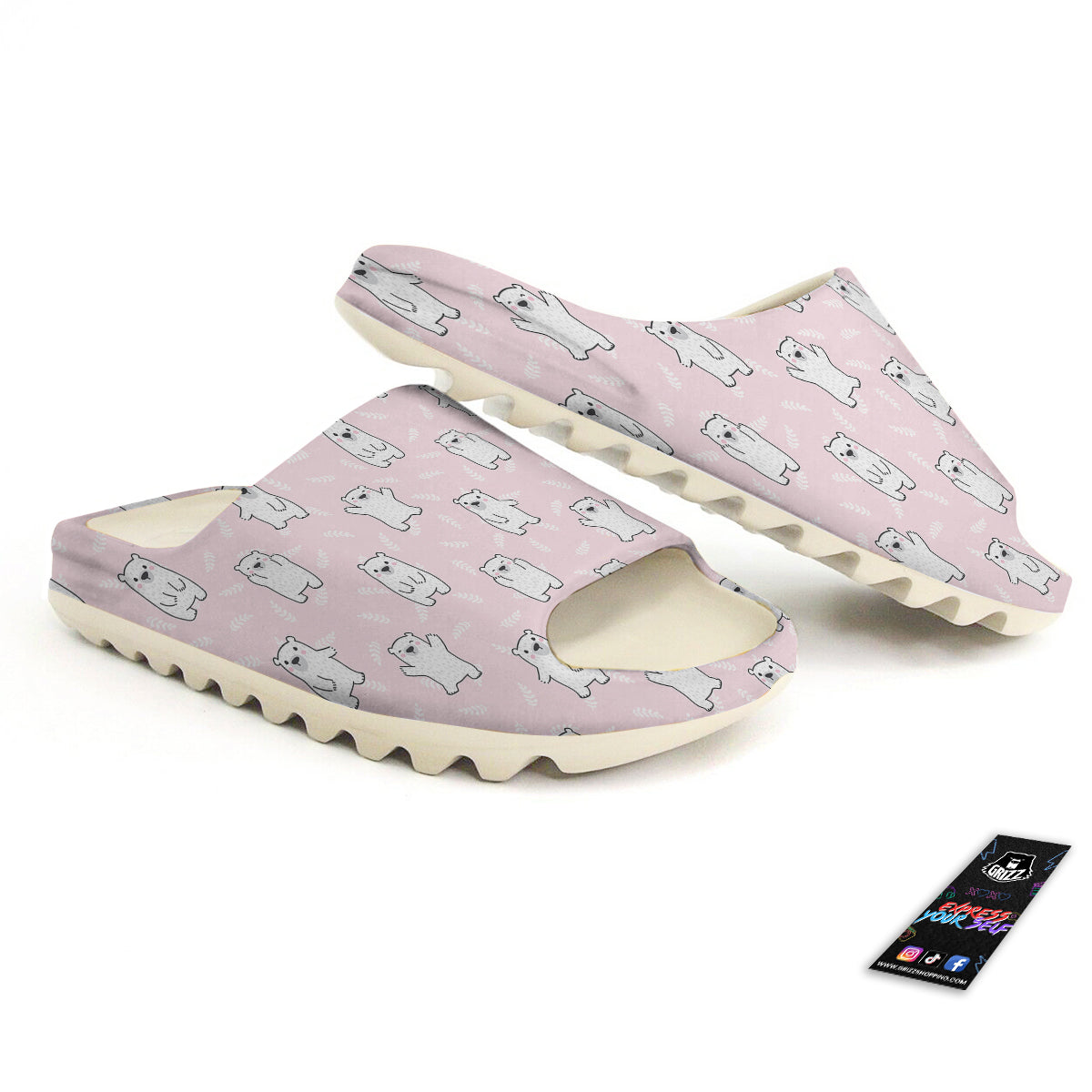 Baby Polar Bear White Print Pattern Sandals-grizzshop