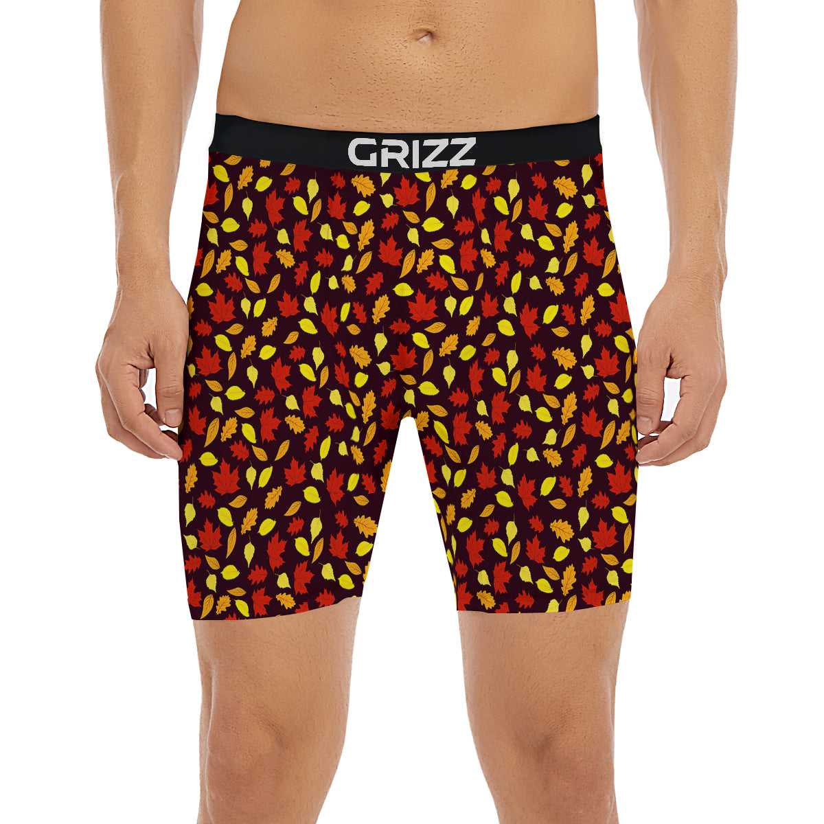 Back And Elm Maple Leave Print Pattern Boxer Briefs-grizzshop